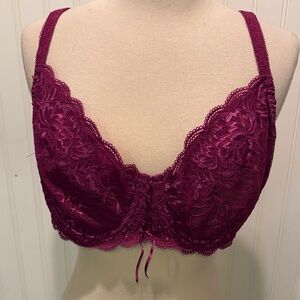 Frederick's of Hollywood Lace Bra in Deep Magenta Size 42D